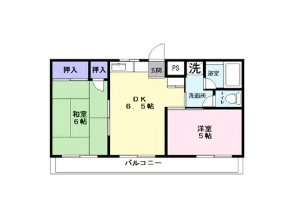 八柱マンション(2DK/3階)の間取り写真