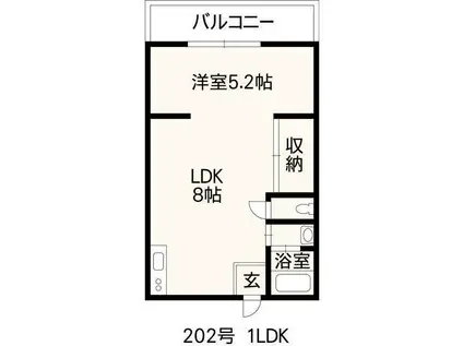 レジデンス平(1LDK/2階)の間取り写真