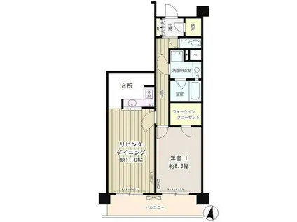 クラッサ目黒かむろ坂(1LDK/6階)の間取り写真