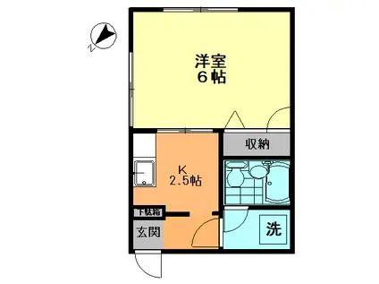 大崎コーポ(1K/2階)の間取り写真