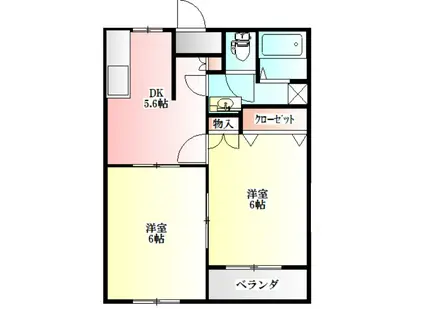 ルナハイツ PART1(2DK/2階)の間取り写真