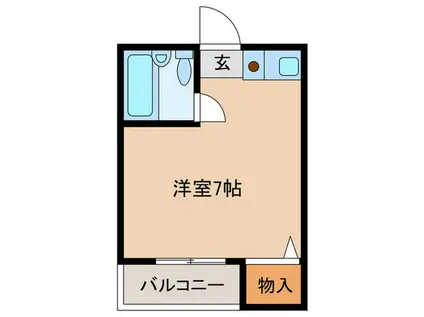 田中マンションB棟(ワンルーム/2階)の間取り写真