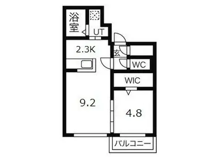 ディオクラシス琴似(1LDK/3階)の間取り写真