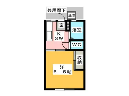 コーポ北島(1K/2階)の間取り写真