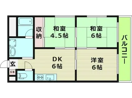新栄プロパティ千林Ⅱ(3DK/4階)の間取り写真