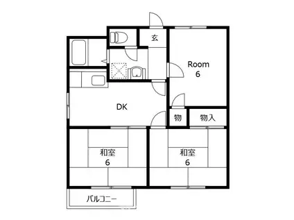 眉山ハイツ(3DK/2階)の間取り写真