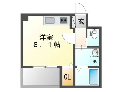 プーラヴィーダ松原(ワンルーム/4階)の間取り写真