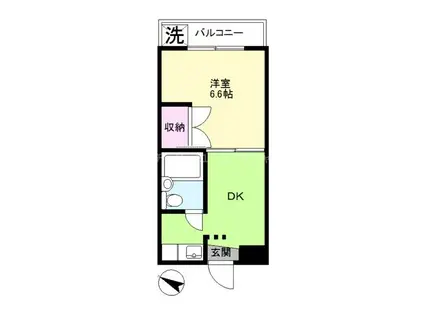 平川ハイム NO.2(1DK/1階)の間取り写真