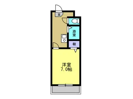 ハイツヤマオ(1K/1階)の間取り写真
