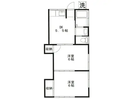 アパートメントスミカ(2DK/1階)の間取り写真