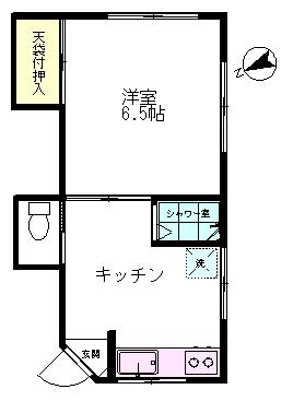 南馬込4丁目アパート(1DK/2階)の間取り写真