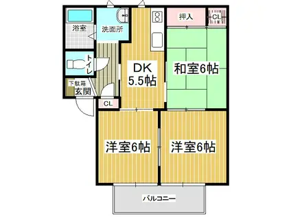 マリナタウン(3DK/1階)の間取り写真