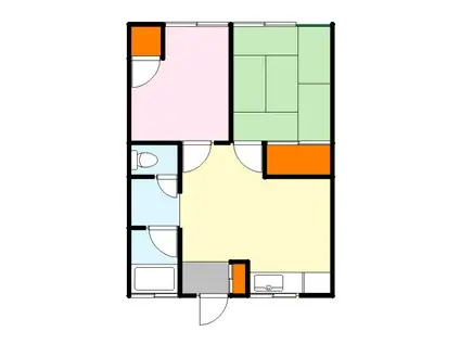 パインウッド(2DK/1階)の間取り写真