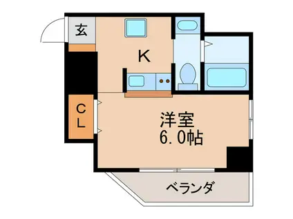 第六加藤ビル(1K/5階)の間取り写真