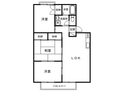 セジュール平安II A(3LDK/2階)の間取り写真