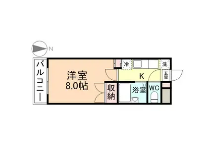 コタージュ弐番館(1K/3階)の間取り写真