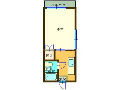 エクセルII(1K/3階)の間取り写真