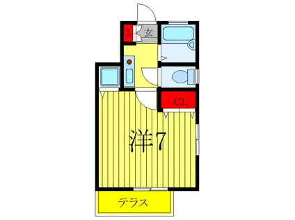 アマリンハイツ赤羽西が丘(1K/1階)の間取り写真