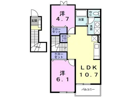 スターライト(2LDK/2階)の間取り写真