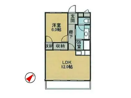 NKマンション第2(1LDK/2階)の間取り写真
