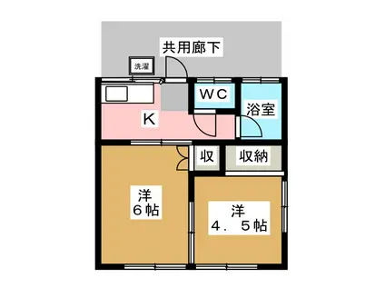 コーポ高橋(2K/2階)の間取り写真