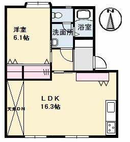 フローレンス II(1LDK/1階)の間取り写真
