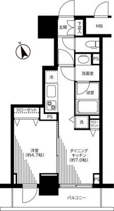 銀座レジデンス伍番館 2階階 間取り