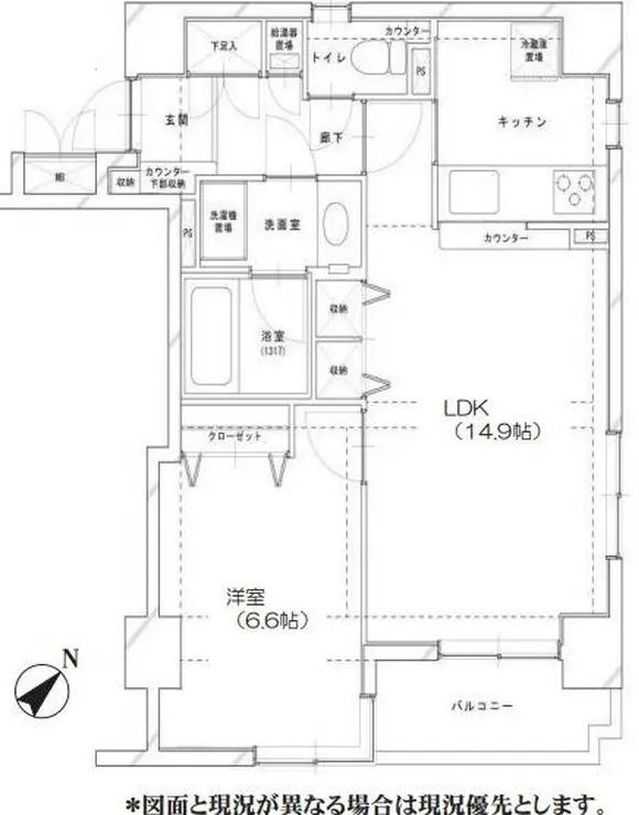 ベルメゾン築地リバーサイド 6階階 間取り
