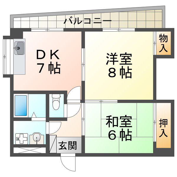 泉が丘マンション(2DK/2階)の間取り写真