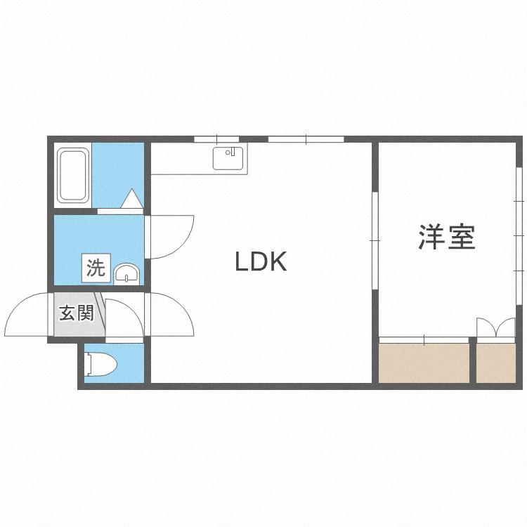 コーポさわむら(1LDK/3階)の間取り写真