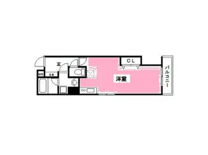 LIVEMAX MOON(ワンルーム/8階)の間取り写真