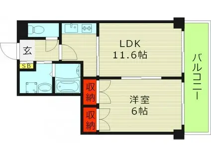 Mプラザ城東六番館(1LDK/4階)の間取り写真