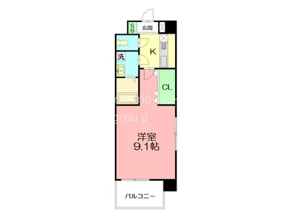 セレスティアル アスカ(1K/2階)の間取り写真