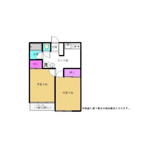 元島田荘A(2DK/2階)の間取り写真