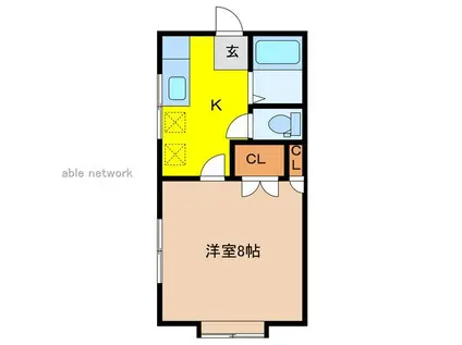 アコール(1K/1階)の間取り写真