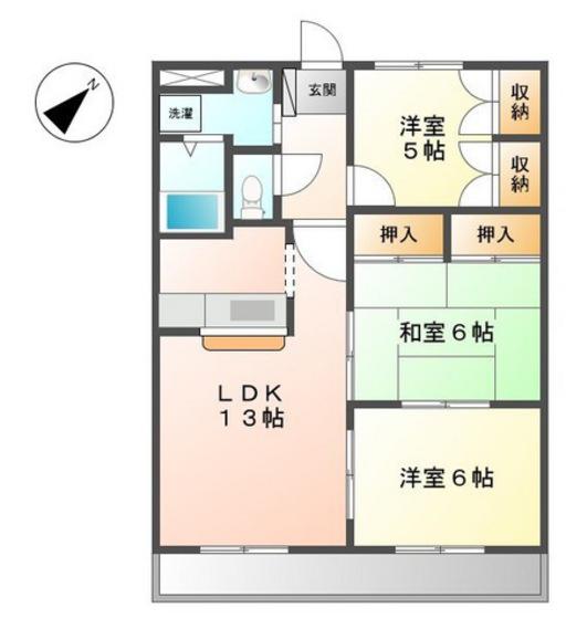 フォレストハイムD(3LDK/2階)の間取り写真
