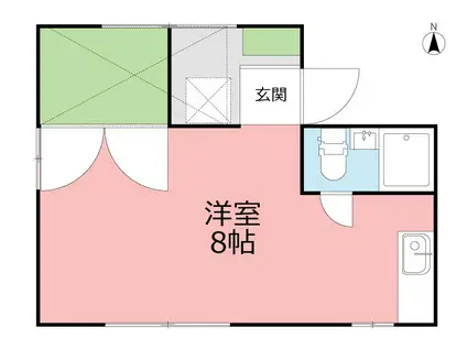 小麦荘(ワンルーム/2階)の間取り写真