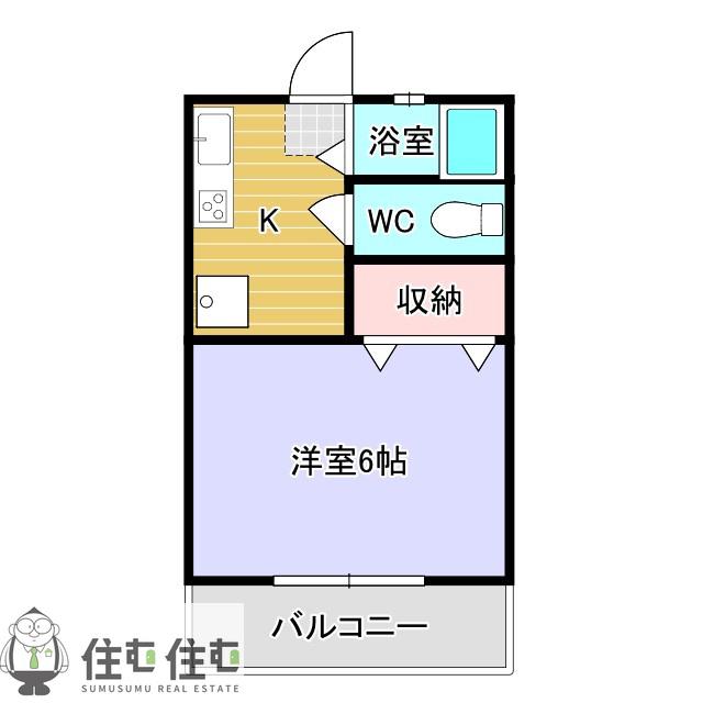 ハイツ水野(1K/2階)の間取り写真