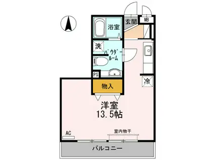 プロシード若宮(ワンルーム/1階)の間取り写真