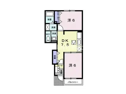 サニーコート II(2DK/1階)の間取り写真