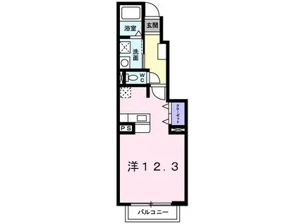 エターナル グレイスA(ワンルーム/1階)の間取り写真