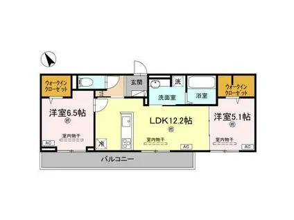 J.リヴェール高松西宝町 A棟(2LDK/3階)の間取り写真