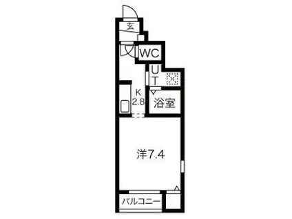 レグランド(1K/1階)の間取り写真