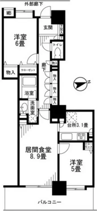 フォーラスタワー所沢 13階階 間取り