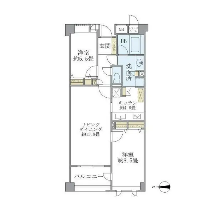 アパートメンツ東山 1階階 間取り