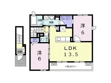 サンダーバード(2LDK/2階)の間取り写真