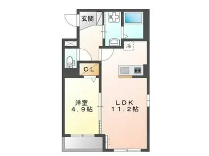 FOREST CAPE(1LDK/2階)の間取り写真