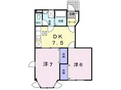 メゾンドファミール(2DK/1階)の間取り写真