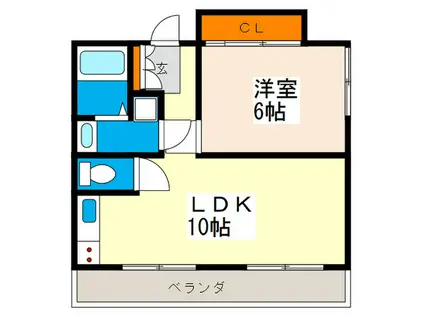 第2トクマルビル(1LDK/4階)の間取り写真