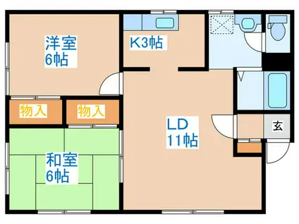 コロナ-ドIII(2LDK/1階)の間取り写真